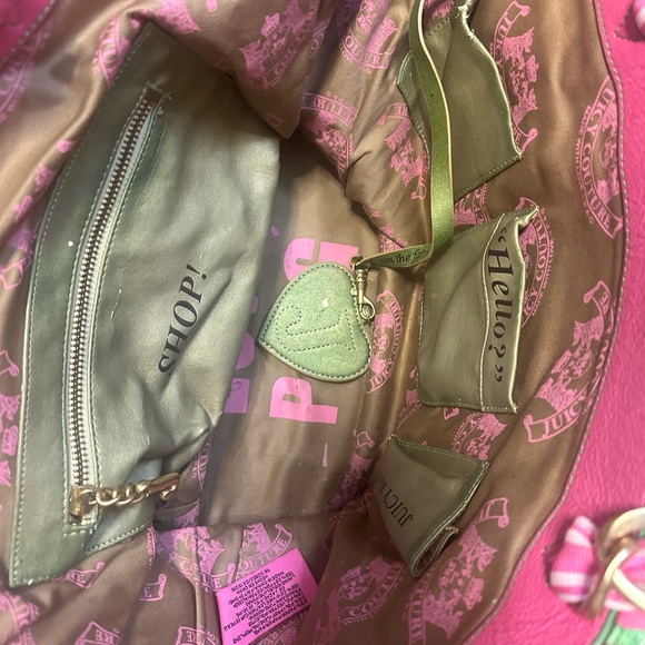 Vintage Juicy Couture Pink and Green Straw Beach Tote! - Picture 9 of 10